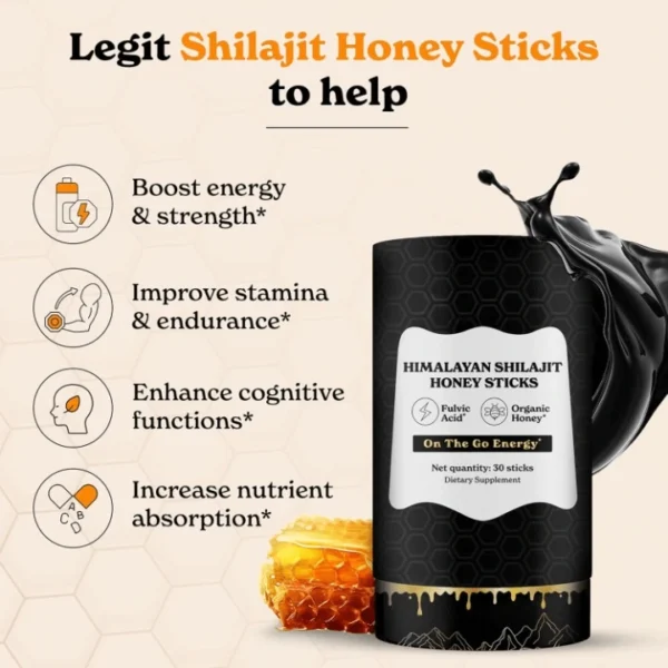 Pure Shilajit Honey Sticks With Saffron