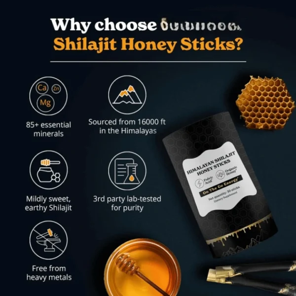 Pure Shilajit Honey Sticks With Saffron